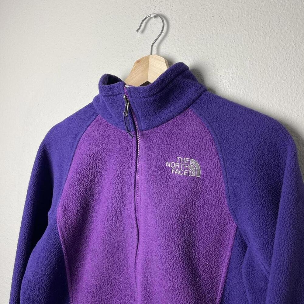 the north face purple full-zip fleece jacket